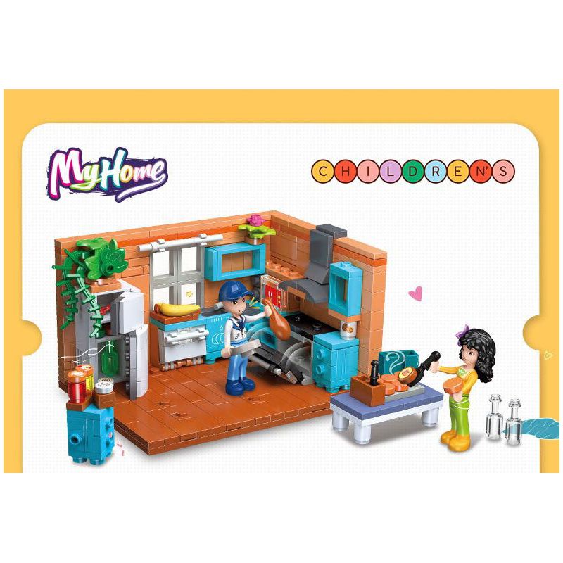 JIESTAR 59248 NHÀ CỦA TÔI BẾP bộ đồ chơi xếp lắp ráp ghép mô hình Girl KITCHEN Con Gái 387 khối