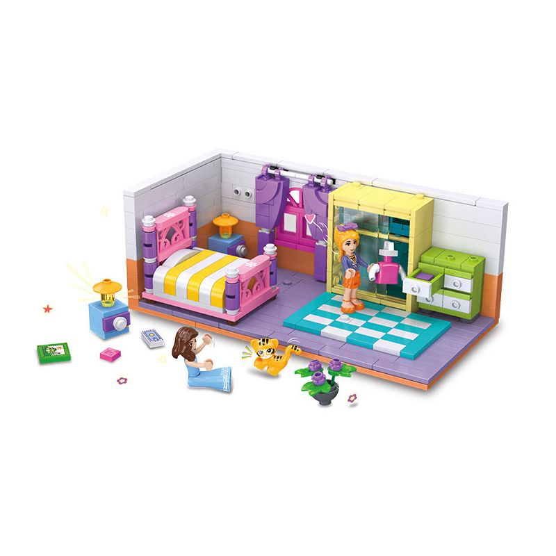 JIESTAR 59249 non  NHÀ CỦA TÔI PHÒNG NGỦ bộ đồ chơi xếp lắp ráp ghép mô hình Girl BEDROOM Con Gái 402 khối