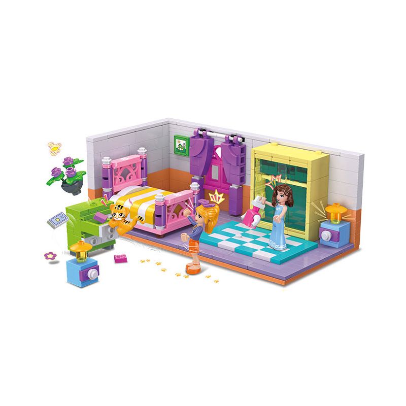 JIESTAR 59249 NHÀ CỦA TÔI PHÒNG NGỦ bộ đồ chơi xếp lắp ráp ghép mô hình Girl BEDROOM Con Gái 402 khối