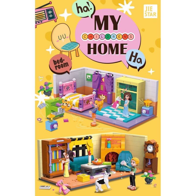 JIESTAR 59249 NHÀ CỦA TÔI PHÒNG NGỦ bộ đồ chơi xếp lắp ráp ghép mô hình Girl BEDROOM Con Gái 402 khối