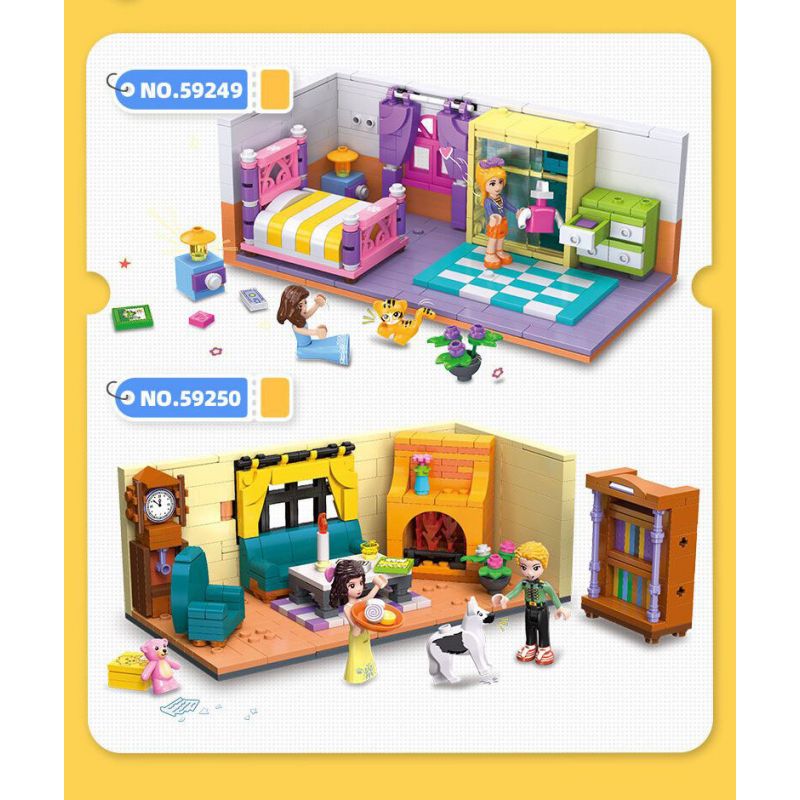 JIESTAR 59250 NHÀ CỦA TÔI PHÒNG KHÁCH bộ đồ chơi xếp lắp ráp ghép mô hình Girl LIVING ROOM Con Gái 451 khối