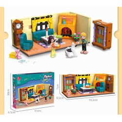 JIESTAR 59250 NHÀ CỦA TÔI PHÒNG KHÁCH bộ đồ chơi xếp lắp ráp ghép mô hình Girl LIVING ROOM Con Gái 451 khối