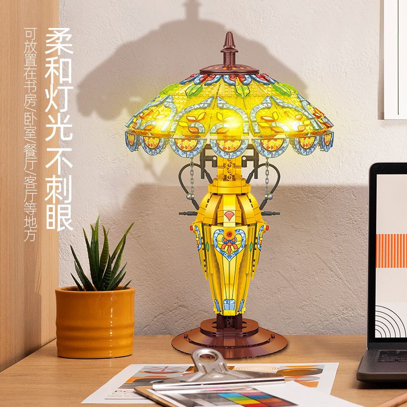 JIESTAR JJ9081 9081 ĐÈN BÀN PHONG CÁCH CHÂU CỔ ĐIỂN bộ đồ chơi xếp lắp ráp ghép mô hình Creator RETRO TABLE LAMP Sáng Tạo 1570 khối
