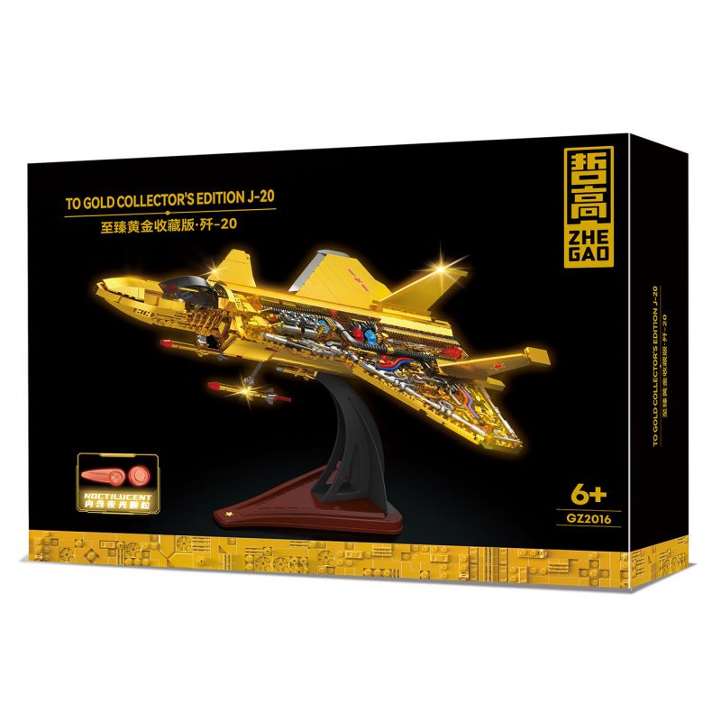 ZHEGAO GZ2016 2016 non Lego PHIÊN BẢN ULTIMATE GOLD COLLECTOR'S J-20 bộ đồ chơi xếp lắp ráp ghép mô hình Military Army TO GOLD COLLECTOR'S EDITION J-20 Quân Sự Bộ Đội 1200 khối