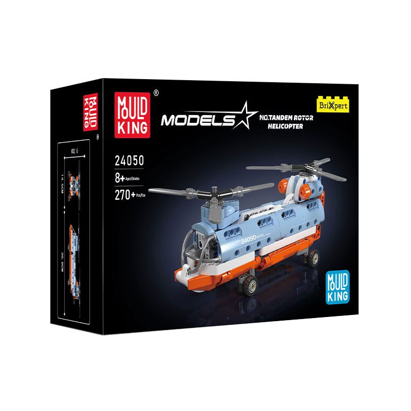 MouldKing 24050 Mould King 24050 MÁY BAY TRỰC THĂNG CÁNH QUẠT ĐÔI bộ đồ chơi xếp lắp ráp ghép mô hình Technic TANDEM ROTOR HELICOPTER Kỹ Thuật Công Nghệ Cao Mô Hình Phương Tiện 270 khối