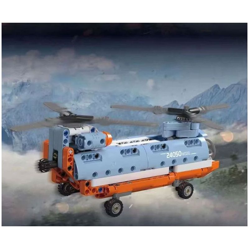 MouldKing 24050 Mould King 24050 MÁY BAY TRỰC THĂNG CÁNH QUẠT ĐÔI bộ đồ chơi xếp lắp ráp ghép mô hình Technic TANDEM ROTOR HELICOPTER Kỹ Thuật Công Nghệ Cao Mô Hình Phương Tiện 270 khối
