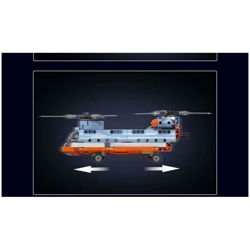 MouldKing 24050 Mould King 24050 MÁY BAY TRỰC THĂNG CÁNH QUẠT ĐÔI bộ đồ chơi xếp lắp ráp ghép mô hình Technic TANDEM ROTOR HELICOPTER Kỹ Thuật Công Nghệ Cao Mô Hình Phương Tiện 270 khối