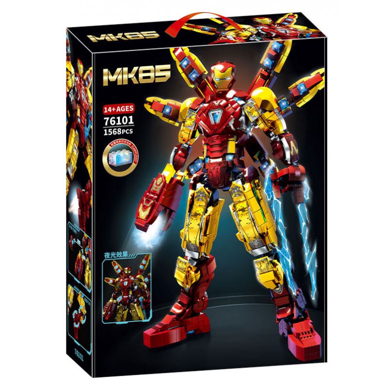 LY 76101 NGƯỜI SẮT MK85 bộ đồ chơi xếp lắp ráp ghép mô hình Super Heroes Siêu Nhân Anh Hùng 1568 khối