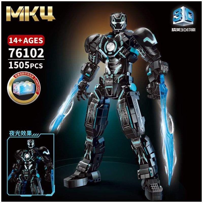 LY 76102 NGƯỜI SẮT MK4 bộ đồ chơi xếp lắp ráp ghép mô hình Super Heroes Siêu Nhân Anh Hùng 1505 khối