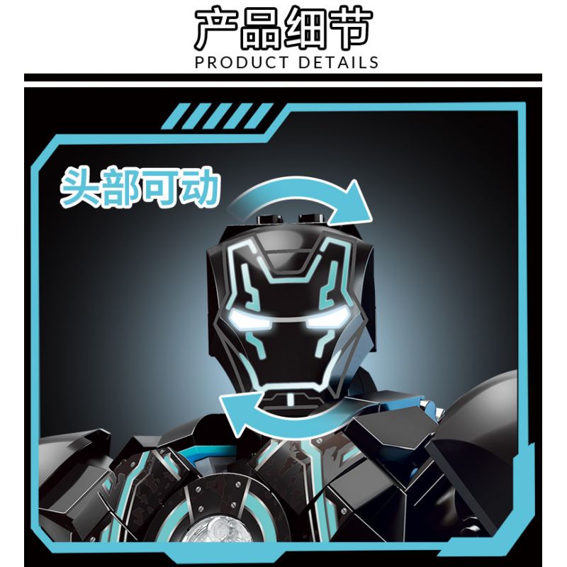 LY 76102 NGƯỜI SẮT MK4 bộ đồ chơi xếp lắp ráp ghép mô hình Super Heroes Siêu Nhân Anh Hùng 1505 khối