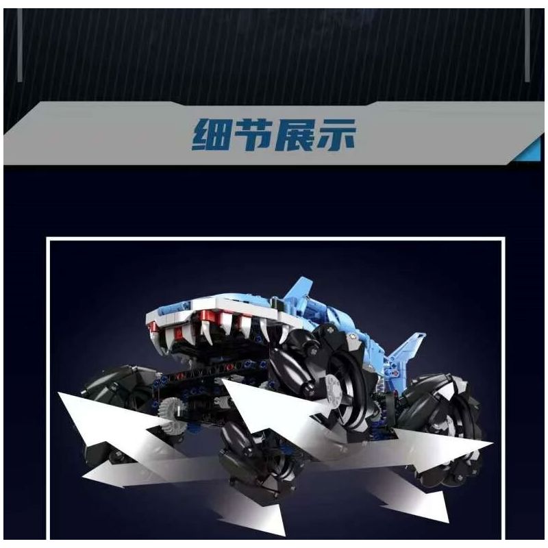 MouldKing 18032 Mould King 18032 XE TẢI QUÁI VẬT BÁNH MEGALODON bộ đồ chơi xếp lắp ráp ghép mô hình Military Army MONSTER TRUCK MEGALODON Quân Sự Bộ Đội 786 khối