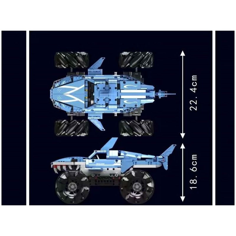MouldKing 18032 Mould King 18032 XE TẢI QUÁI VẬT BÁNH MEGALODON bộ đồ chơi xếp lắp ráp ghép mô hình Military Army MONSTER TRUCK MEGALODON Quân Sự Bộ Đội 786 khối
