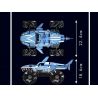 MouldKing 18032 Mould King 18032 XE TẢI QUÁI VẬT BÁNH MEGALODON bộ đồ chơi xếp lắp ráp ghép mô hình Military Army MONSTER TRUCK MEGALODON Quân Sự Bộ Đội 786 khối