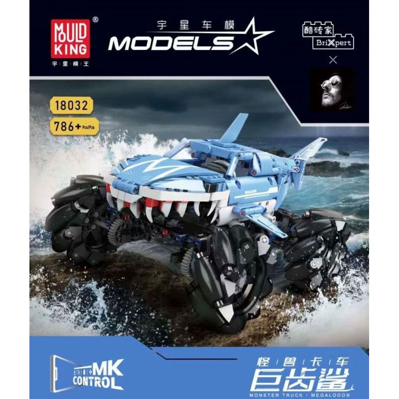 MouldKing 18032 Mould King 18032 XE TẢI QUÁI VẬT BÁNH MEGALODON bộ đồ chơi xếp lắp ráp ghép mô hình Military Army MONSTER TRUCK MEGALODON Quân Sự Bộ Đội 786 khối