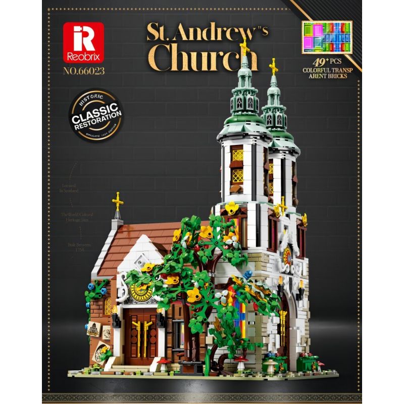 REOBRIX 66023 NHÀ THỜ THÁNH ANDREW bộ đồ chơi xếp lắp ráp ghép mô hình Creator ST.ANDREW'S CHURCH Sáng Tạo 3306 khối
