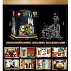 REOBRIX 66023 NHÀ THỜ THÁNH ANDREW bộ đồ chơi xếp lắp ráp ghép mô hình Creator ST.ANDREW'S CHURCH Sáng Tạo 3306 khối