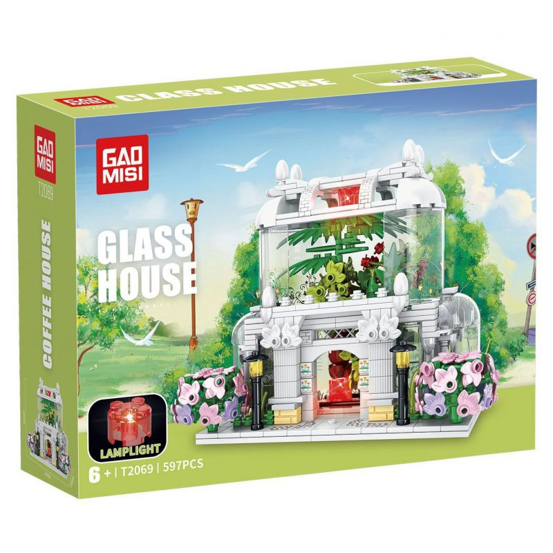 GAOMISI T2069 2069 CỬA HÀNG HOA THỦY TINH bộ đồ chơi xếp lắp ráp ghép mô hình FLOWER SHOP 597 khối