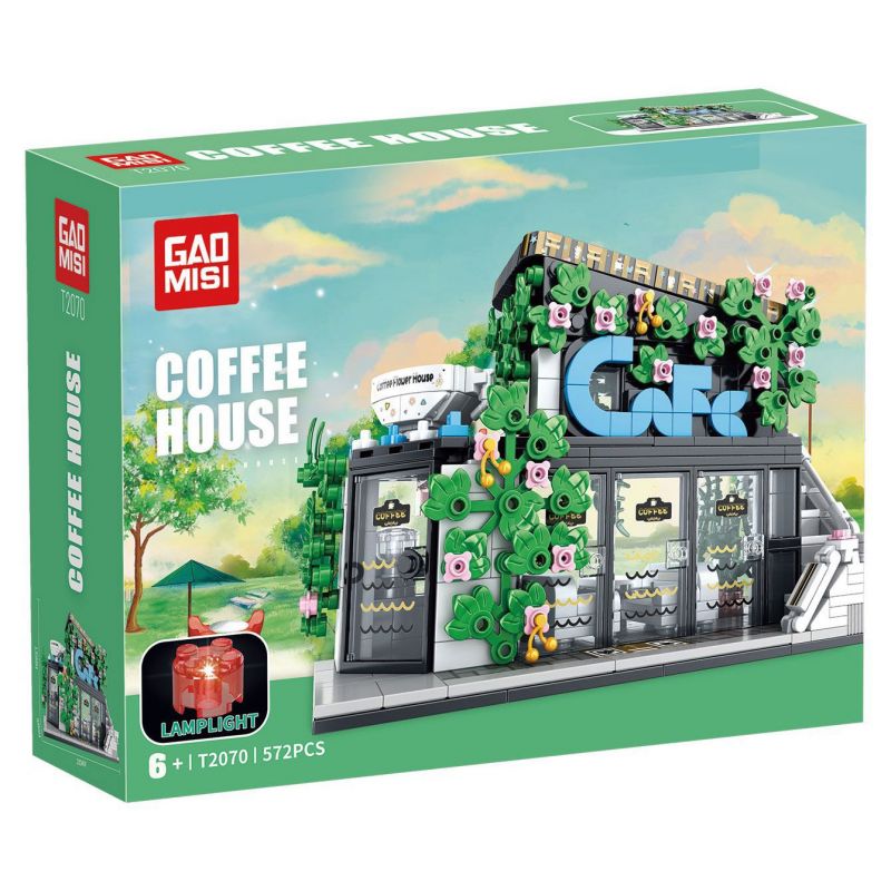 GAOMISI T2070 2070 NHÀ HOA CÀ PHÊ bộ đồ chơi xếp lắp ráp ghép mô hình COFFEE HOUSE 564 khối