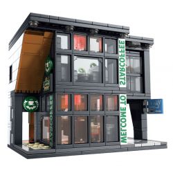 GAOMISI T2071 2071 QUÁN CÀ PHÊ bộ đồ chơi xếp lắp ráp ghép mô hình STAR COFFEE 581 khối