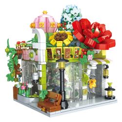 GAOMISI T2072 2072 CỬA HÀNG HOA GÓC bộ đồ chơi xếp lắp ráp ghép mô hình FLOWER SHOP 741 khối