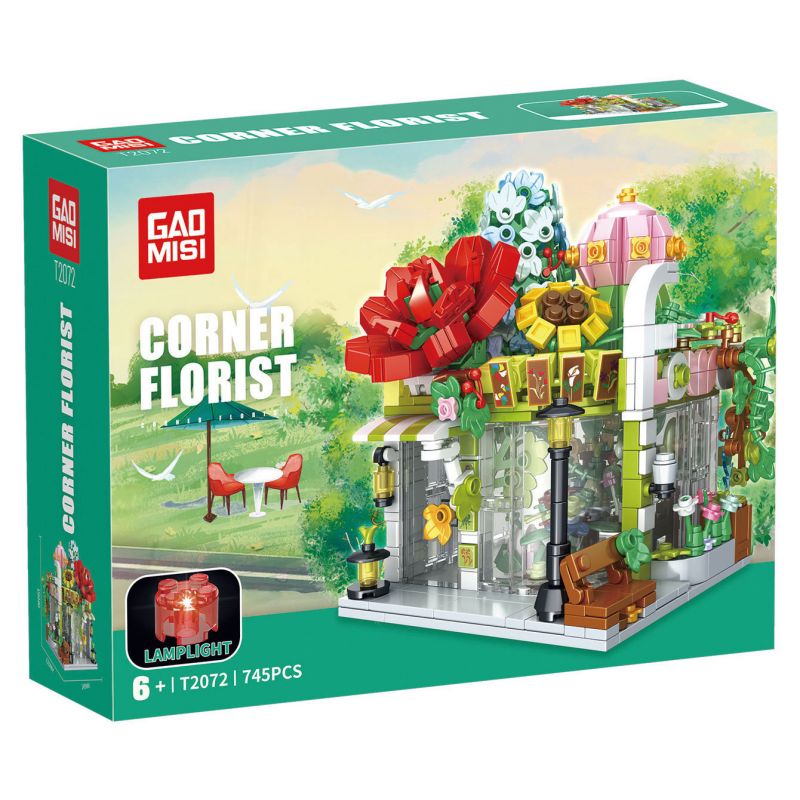GAOMISI T2072 2072 CỬA HÀNG HOA GÓC bộ đồ chơi xếp lắp ráp ghép mô hình FLOWER SHOP 741 khối