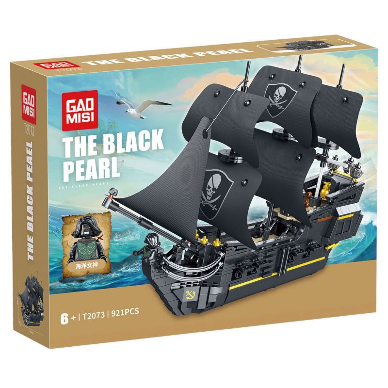GAOMISI T2073 2073 TÀU CƯỚP BIỂN NGỌC TRAI ĐEN bộ đồ chơi xếp lắp ráp ghép mô hình Pirates Of The Caribbean THE BLACK PEAEL Cướp Biển Vùng Caribe 921 khối