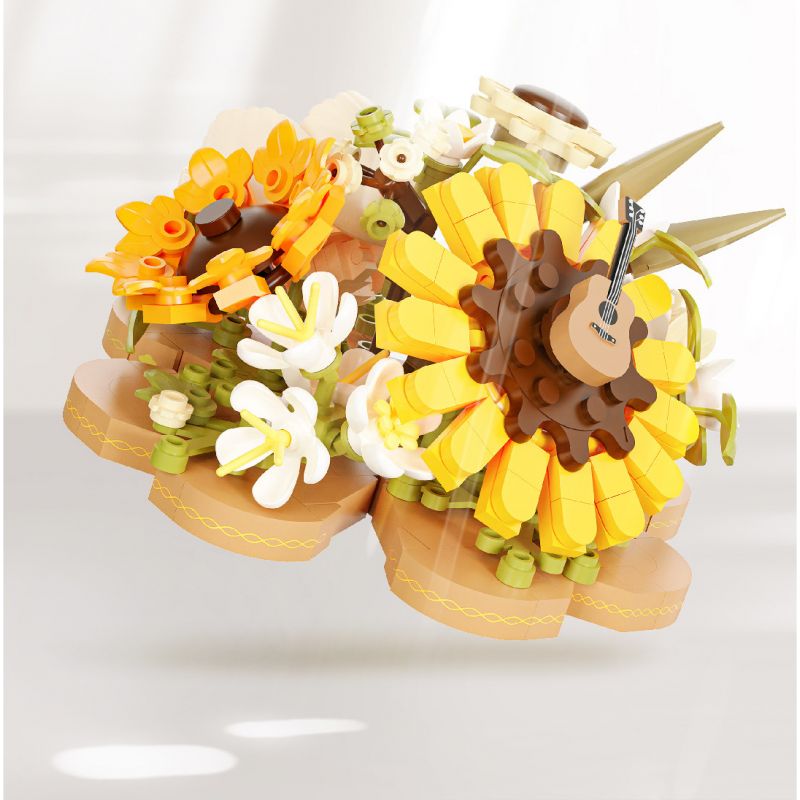 WEILE CREATION 2160 TIẾNG HOA KHÔNG NGỦ TRĂNG THU ĐẦY HƯỚNG DƯƠNG bộ đồ chơi xếp lắp ráp ghép mô hình Creator Sáng Tạo 385 khối