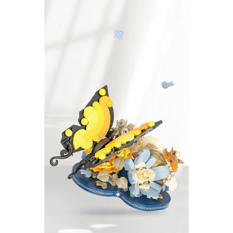 WEILE CREATION 2161 HOA KHÔNG NGỦ SƯƠNG LẠNH BƯỚM bộ đồ chơi xếp lắp ráp ghép mô hình Creator Sáng Tạo 398 khối