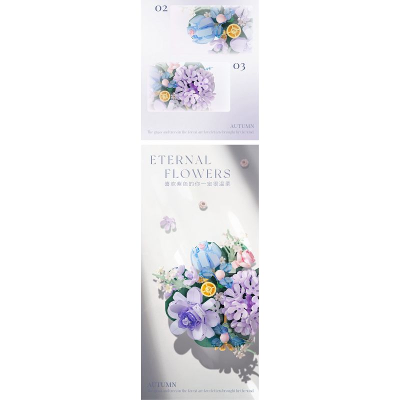 WEILE CREATION 2162 TIẾNG HOA KHÔNG NGỦ LÁ NHỰA RUỒI GÃY bộ đồ chơi xếp lắp ráp ghép mô hình Creator Sáng Tạo 376 khối