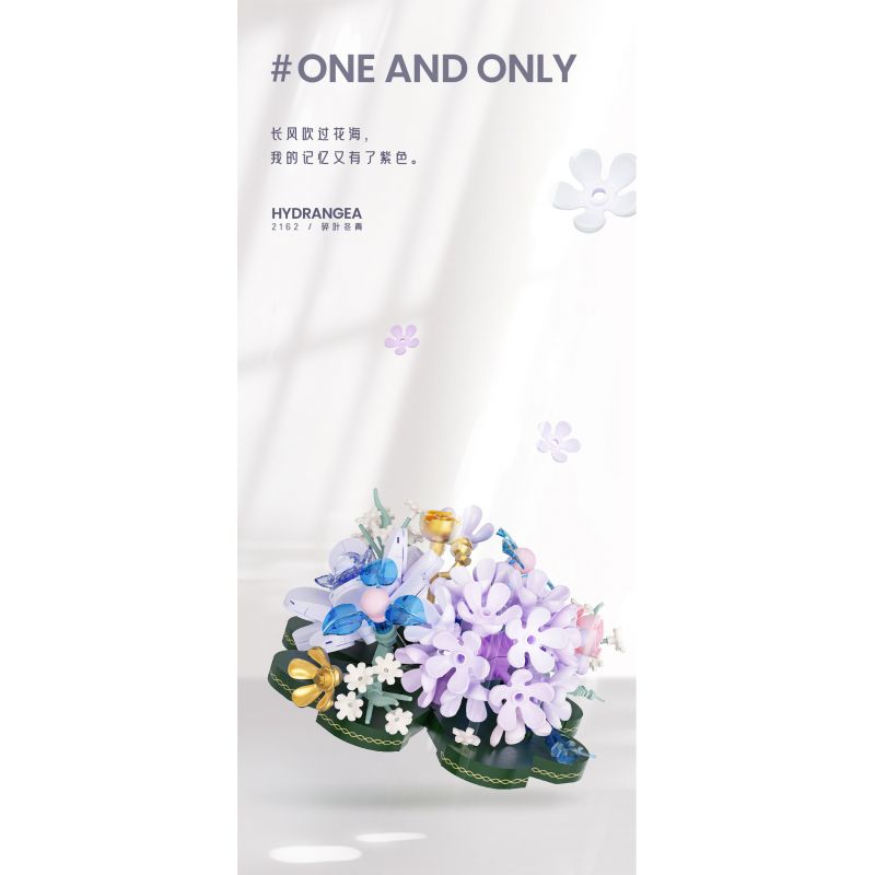 WEILE CREATION 2162 TIẾNG HOA KHÔNG NGỦ LÁ NHỰA RUỒI GÃY bộ đồ chơi xếp lắp ráp ghép mô hình Creator Sáng Tạo 376 khối