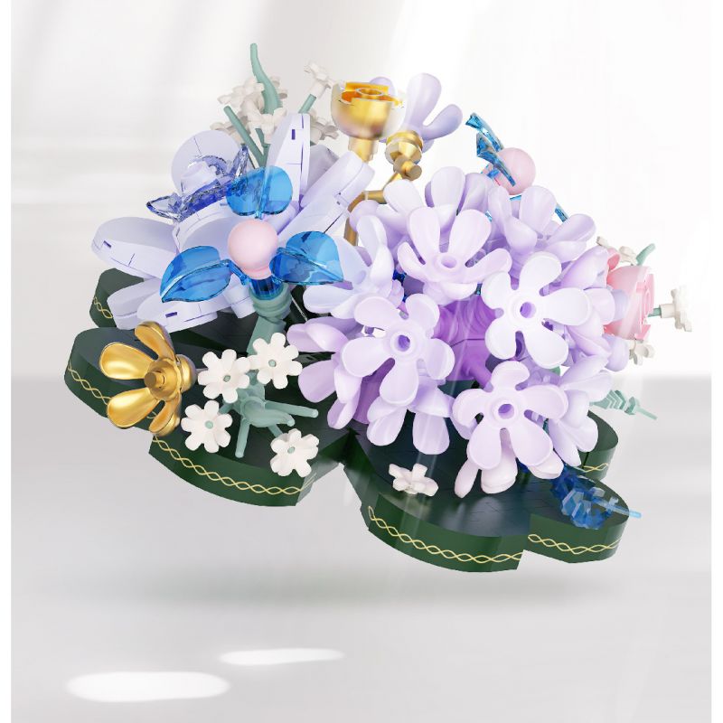 WEILE CREATION 2162 TIẾNG HOA KHÔNG NGỦ LÁ NHỰA RUỒI GÃY bộ đồ chơi xếp lắp ráp ghép mô hình Creator Sáng Tạo 376 khối