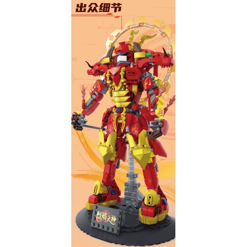 KAIDO KD99028 99028 TRUYỀN THUYẾT SHAN HAI JING ZHU RONG THẦN LỬA VÀ BẢO VỆ THẾ GIỚI CHONGLI bộ đồ chơi xếp lắp ráp ghép mô hình