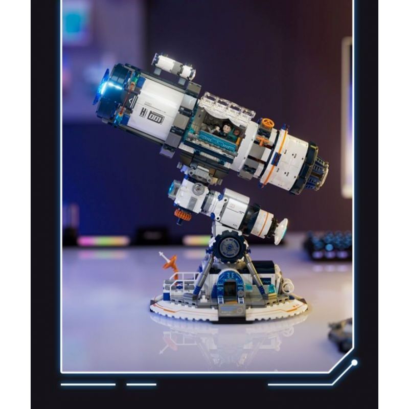 JMBRICKLAYER 70009 WEKKI 506504 BẢO TÀNG KHOA HỌC VÀ CÔNG NGHỆ DỰ ÁN THÁM HIỂM NGÔI SAO KÍNH VIỄN VỌNG TƯƠNG LAI bộ đồ chơi xếp lắp ráp ghép mô hình STAREXPLORE PROGRAM 995 khối