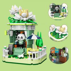 ZHEGAO 663012-1 CỬA HÀNG HOA GẤU TRÚC GARDENIA bộ đồ chơi xếp lắp ráp ghép mô hình PANDA FLOWER SHOP GARDENLA 490 khối