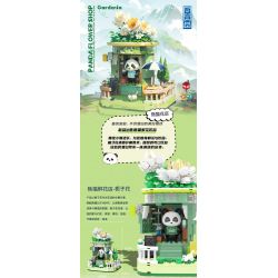 ZHEGAO 663012-1 CỬA HÀNG HOA GẤU TRÚC GARDENIA bộ đồ chơi xếp lắp ráp ghép mô hình PANDA FLOWER SHOP GARDENLA 490 khối