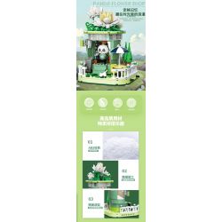ZHEGAO 663012-1 CỬA HÀNG HOA GẤU TRÚC GARDENIA bộ đồ chơi xếp lắp ráp ghép mô hình PANDA FLOWER SHOP GARDENLA 490 khối