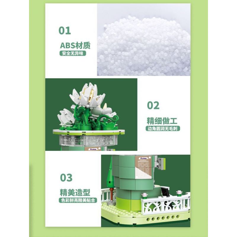 ZHEGAO 663012-1 CỬA HÀNG HOA GẤU TRÚC GARDENIA bộ đồ chơi xếp lắp ráp ghép mô hình PANDA FLOWER SHOP GARDENLA 490 khối