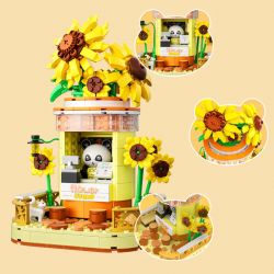 ZHEGAO 663012-2 CỬA HÀNG HOA PANDA HƯỚNG DƯƠNG bộ đồ chơi xếp lắp ráp ghép mô hình PANDA FLOWER SHOP SUNFLOWER 505 khối
