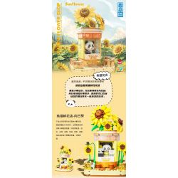 ZHEGAO 663012-2 CỬA HÀNG HOA PANDA HƯỚNG DƯƠNG bộ đồ chơi xếp lắp ráp ghép mô hình PANDA FLOWER SHOP SUNFLOWER 505 khối