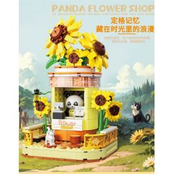 ZHEGAO 663012-2 CỬA HÀNG HOA PANDA HƯỚNG DƯƠNG bộ đồ chơi xếp lắp ráp ghép mô hình PANDA FLOWER SHOP SUNFLOWER 505 khối