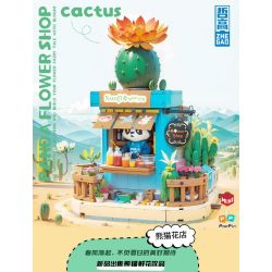 ZHEGAO 663012-3 CỬA HÀNG HOA GẤU TRÚC XƯƠNG RỒNG bộ đồ chơi xếp lắp ráp ghép mô hình PANDA FLOWER SHOP CACTUS 485 khối