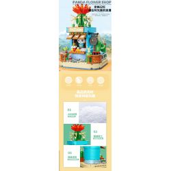 ZHEGAO 663012-3 CỬA HÀNG HOA GẤU TRÚC XƯƠNG RỒNG bộ đồ chơi xếp lắp ráp ghép mô hình PANDA FLOWER SHOP CACTUS 485 khối