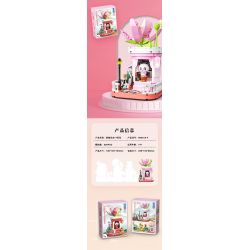 ZHEGAO 663012-4 NGƯỜI BÁN HOA GẤU TRÚC bộ đồ chơi xếp lắp ráp ghép mô hình PANDA FLOWER SHOP LOTUS 505 khối