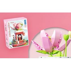 ZHEGAO 663012-4 NGƯỜI BÁN HOA GẤU TRÚC bộ đồ chơi xếp lắp ráp ghép mô hình PANDA FLOWER SHOP LOTUS 505 khối