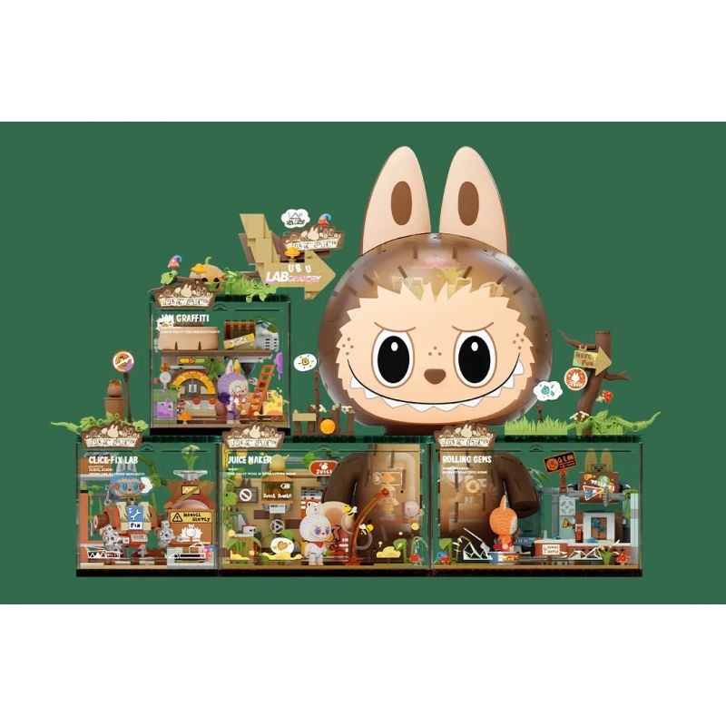 POP MART P10000 10000 CĂN CỨ BÍ MẬT CỦA KHU RỪNG QUÁI VẬT NGÔI NHÀ GỖ NGHỊCH NGỢM bộ đồ chơi xếp lắp ráp ghép mô hình PLAYFUL HOME