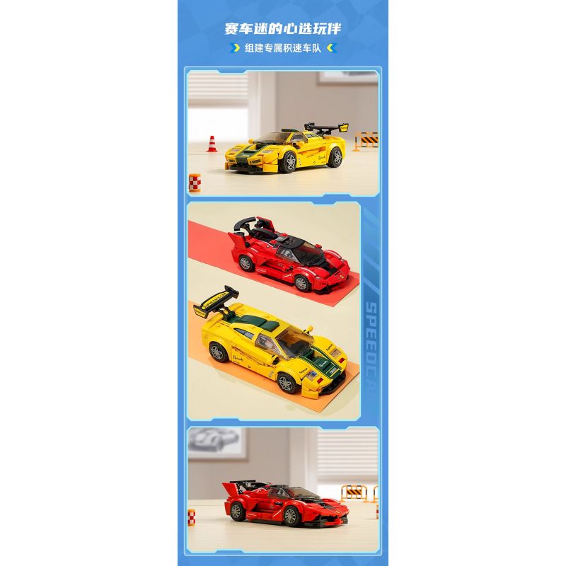 QMAN ENLIGHTEN KEEPPLEY 91002 TỐC ĐỘ TÍCH LŨY VUA QUYỀN LỰC bộ đồ chơi xếp lắp ráp ghép mô hình Speed Champions Racing Cars Đua Xe Công Thức 338 khối