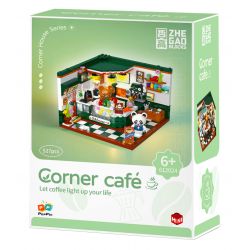 ZHEGAO 612024 QUÁN CÀ PHÊ GÓC PHỐ bộ đồ chơi xếp lắp ráp ghép mô hình CORNER CAFE 527 khối