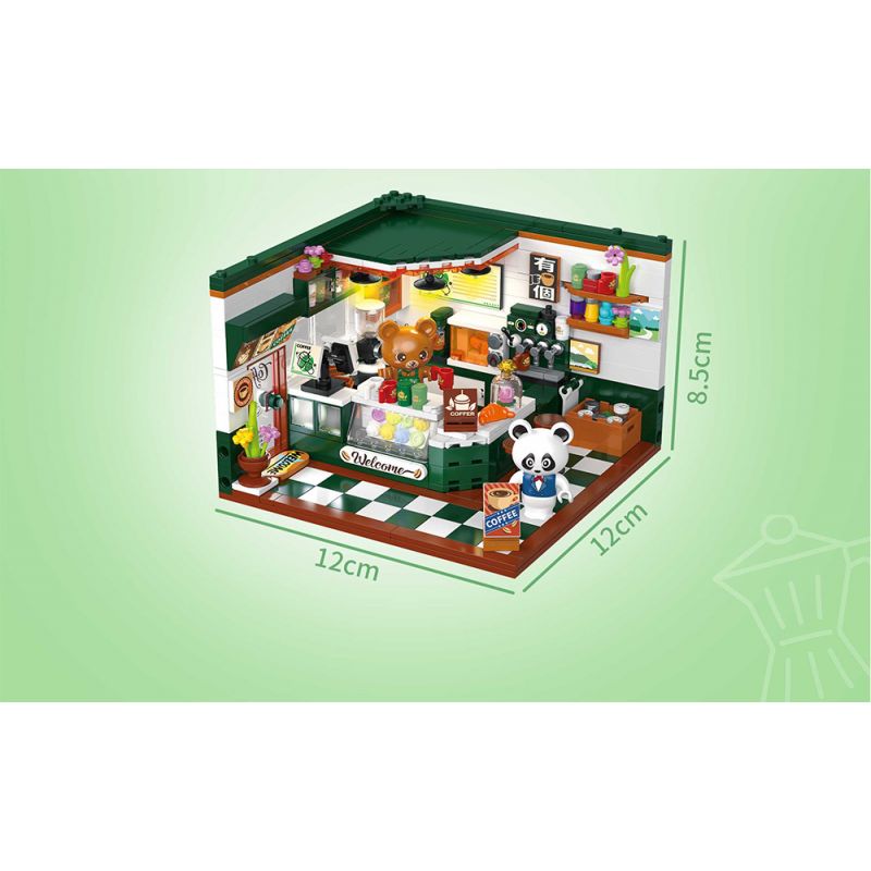 ZHEGAO 612024 QUÁN CÀ PHÊ GÓC PHỐ bộ đồ chơi xếp lắp ráp ghép mô hình CORNER CAFE 527 khối