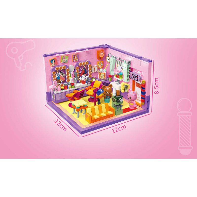 ZHEGAO 612025 CỬA HÀNG LÀM TÓC bộ đồ chơi xếp lắp ráp ghép mô hình HAIR SALON 583 khối
