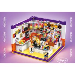 ZHEGAO 612026 CỬA HÀNG BĂNG ĐĨA bộ đồ chơi xếp lắp ráp ghép mô hình RECORD STORE 554 khối